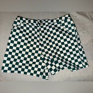 Wild Fable Green and White Checkered Shorts